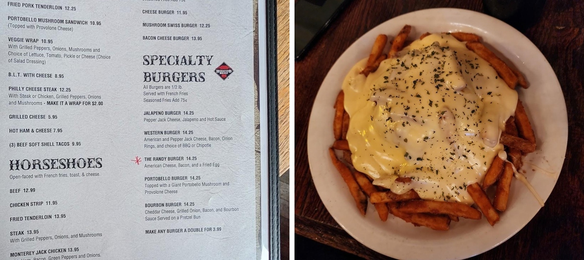 Tilleys Tavern Menu